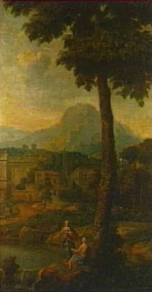 Paesaggio meridionale con figure dell'architettura classica 1